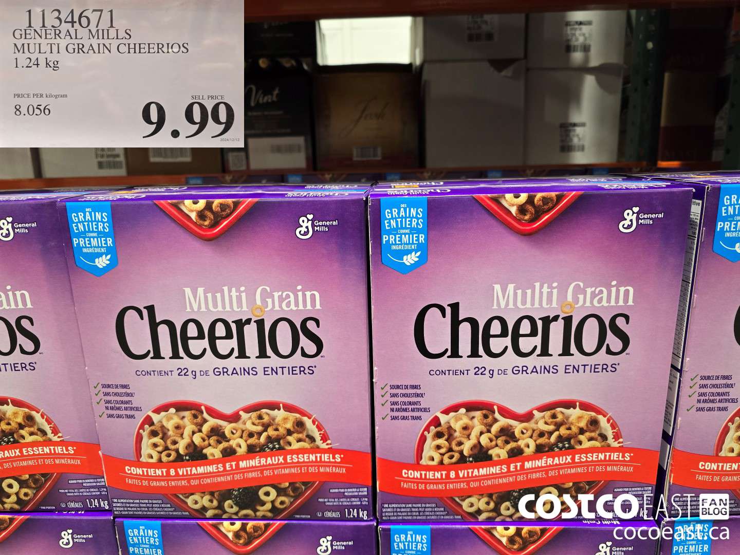 1134671 GENERAL MILLS MULTI-GRAIN CHEERIOS 1.24 KG $9.99