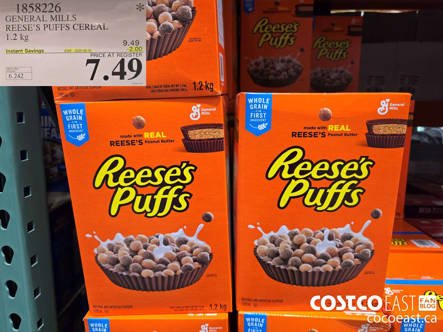 1858226 GENERAL MILLS REESE'S PUFFS CEREAL 1.2 kg ($2.00 INSTANT SAVINGS EXPIRES ON 2025-02-02) $7.49