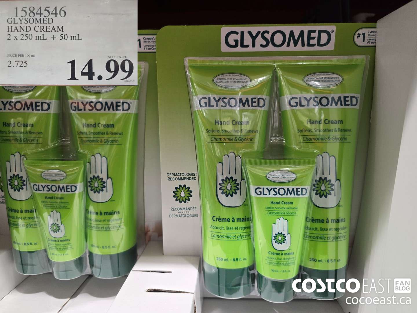 1584546 GLYSOMED HAND CREAM 2x 250 mL + 50 mL $14.99