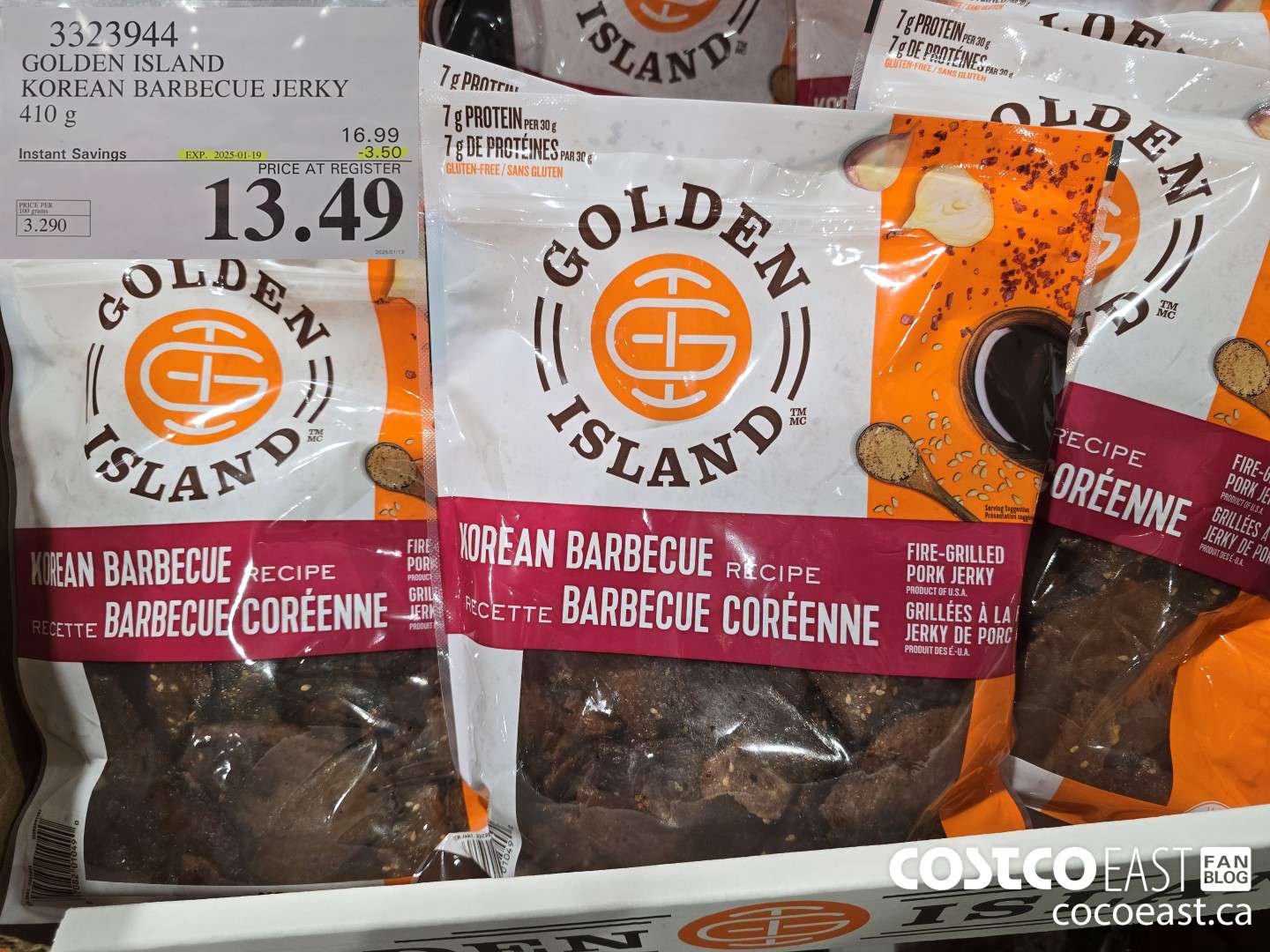 3323944 GOLDEN ISLAND KOREAN BARBECUE JERKY 410 g ($3.50 INSTANT SAVINGS EXPIRES ON 2025-01-19) $13.49