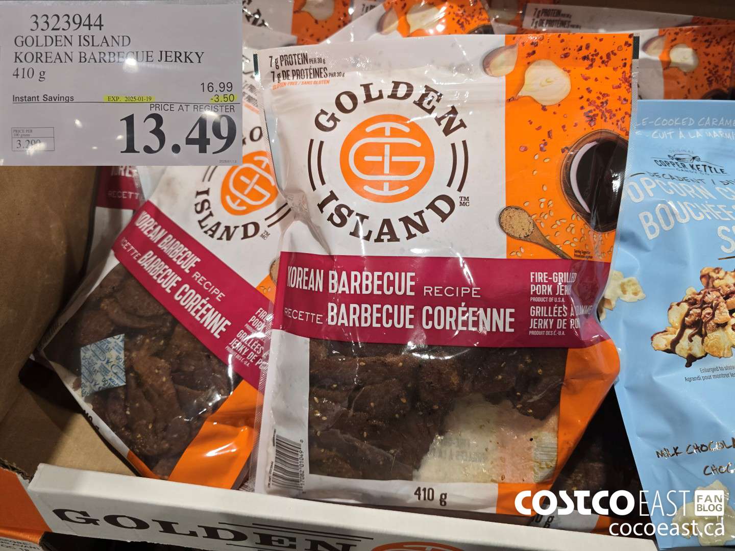 3323944 GOLDEN ISLAND KOREAN BARBECUE JERKY 410 g ($3.50 INSTANT SAVINGS EXPIRES ON 2025-01-19) $13.49