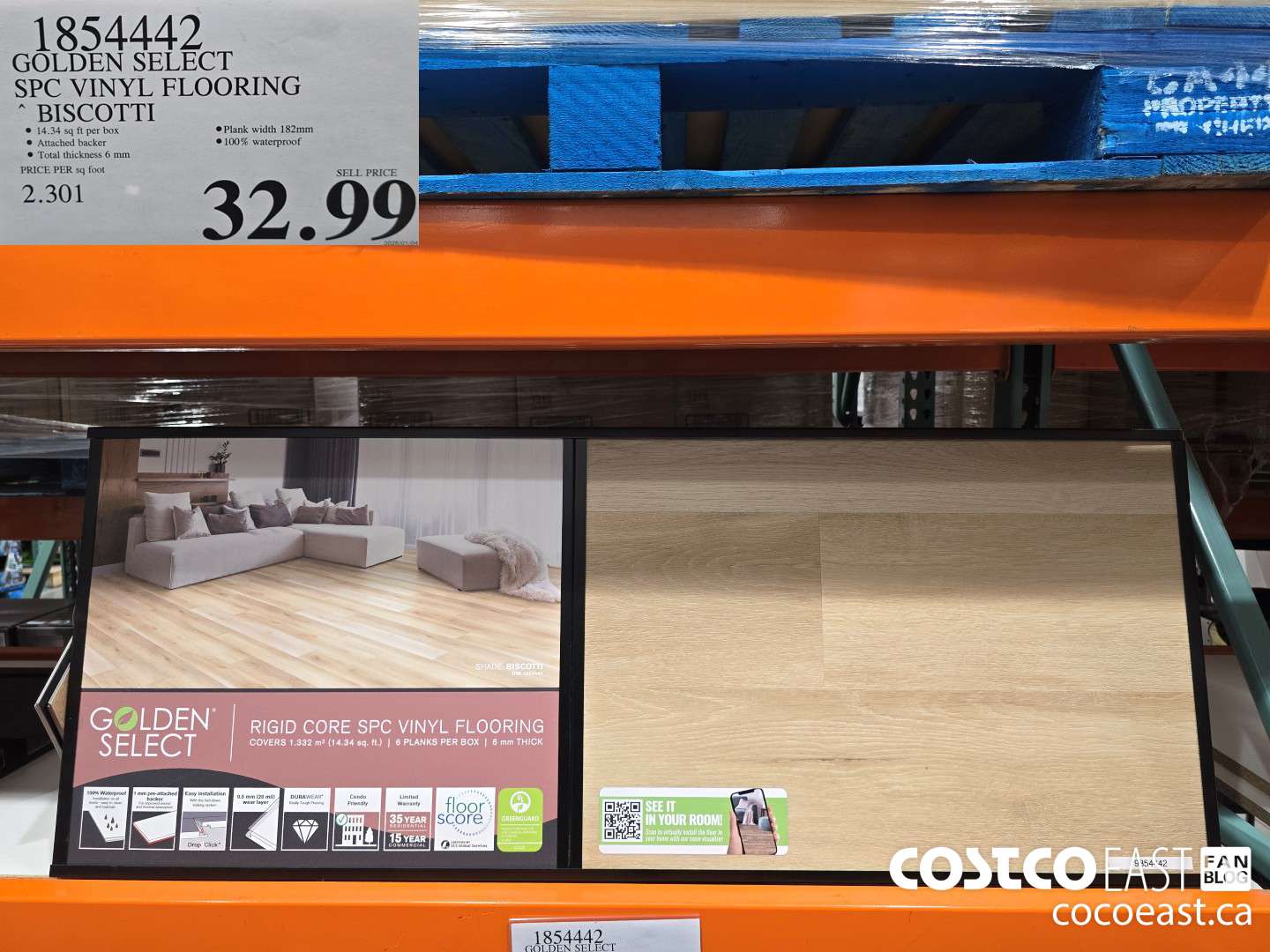 1854442 GOLDEN SELECT SPC VINYL FLOORING BISCOTTI $32.99