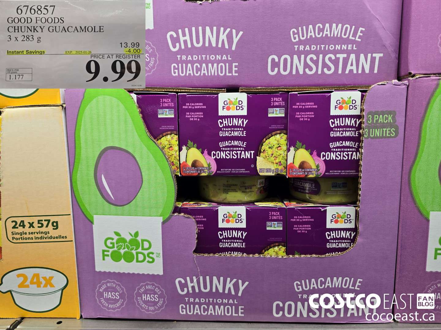 676857 GOOD FOODS CHUNKY GUACAMOLE 3 X 283 G ($4.00 INSTANT SAVINGS EXPIRES ON 2025-01-26) $9.99