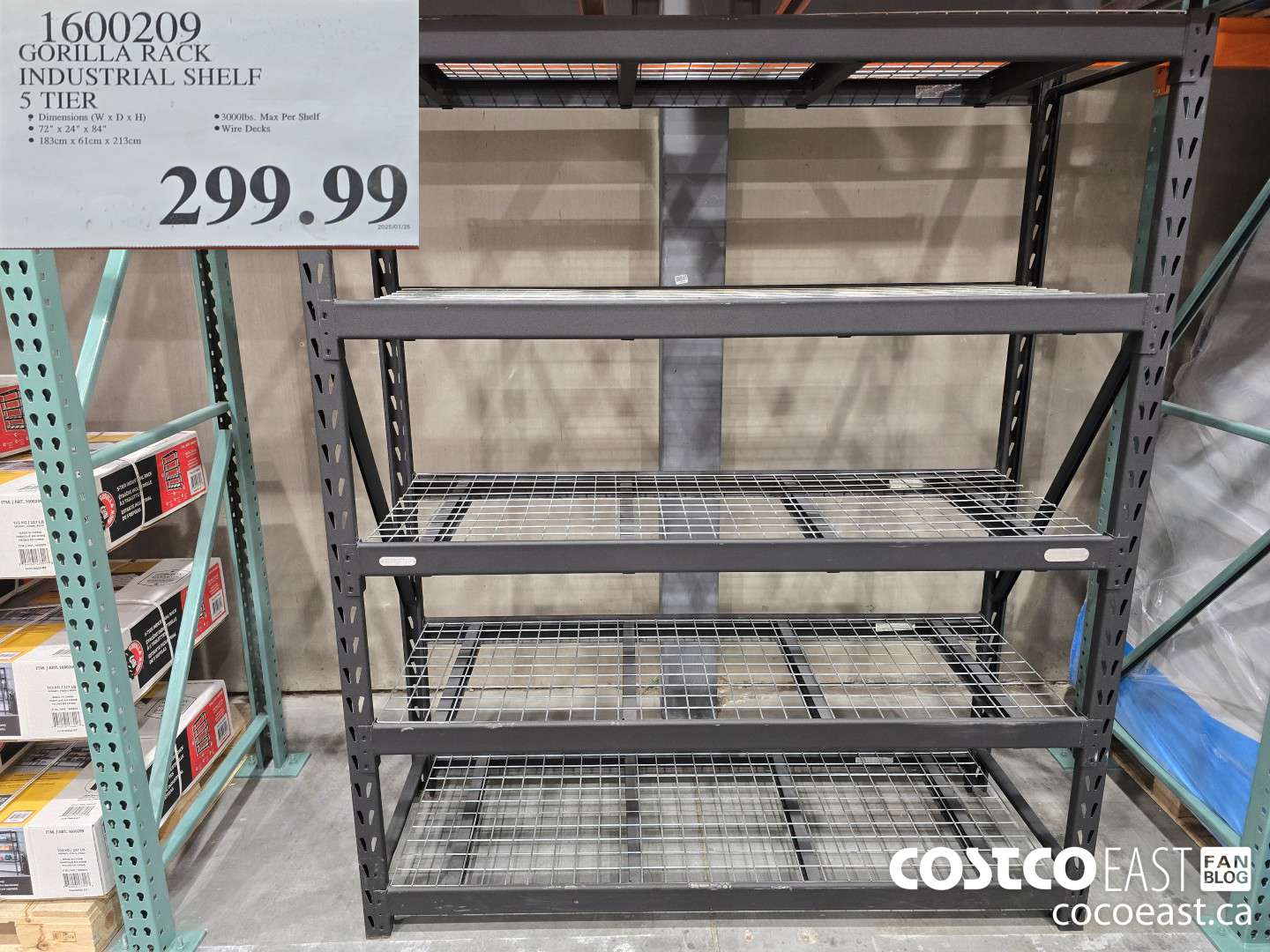 1600209 GORILLA RACK INDUSTRIAL SHELF 5 TIER $299.99
