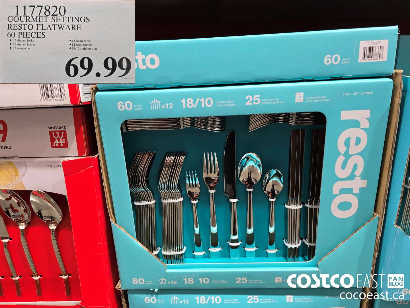 1177820 GOURMET SETTINGS RESTO FLATWARE 60 PIECES $69.99