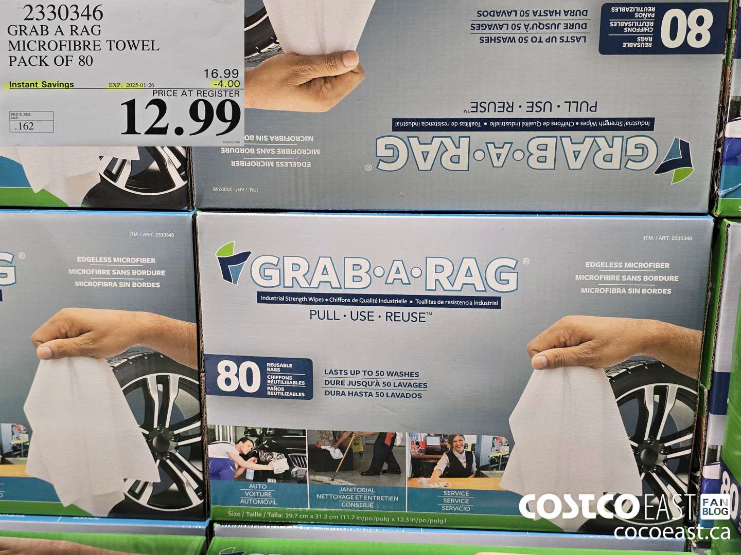 2330346 GRAB A RAG MICROFIBRE TOWEL PACK OF 80 ($4.00 INSTANT SAVINGS EXPIRES ON 2025-01-26) $12.99