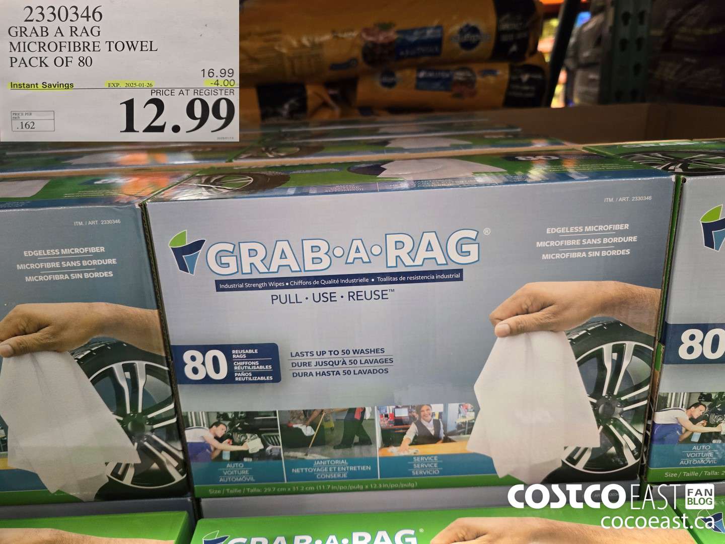 2330346 GRAB A RAG MICROFIBRE TOWEL PACK OF 80 ($4.00 INSTANT SAVINGS EXPIRES ON 2025-01-26) $12.99