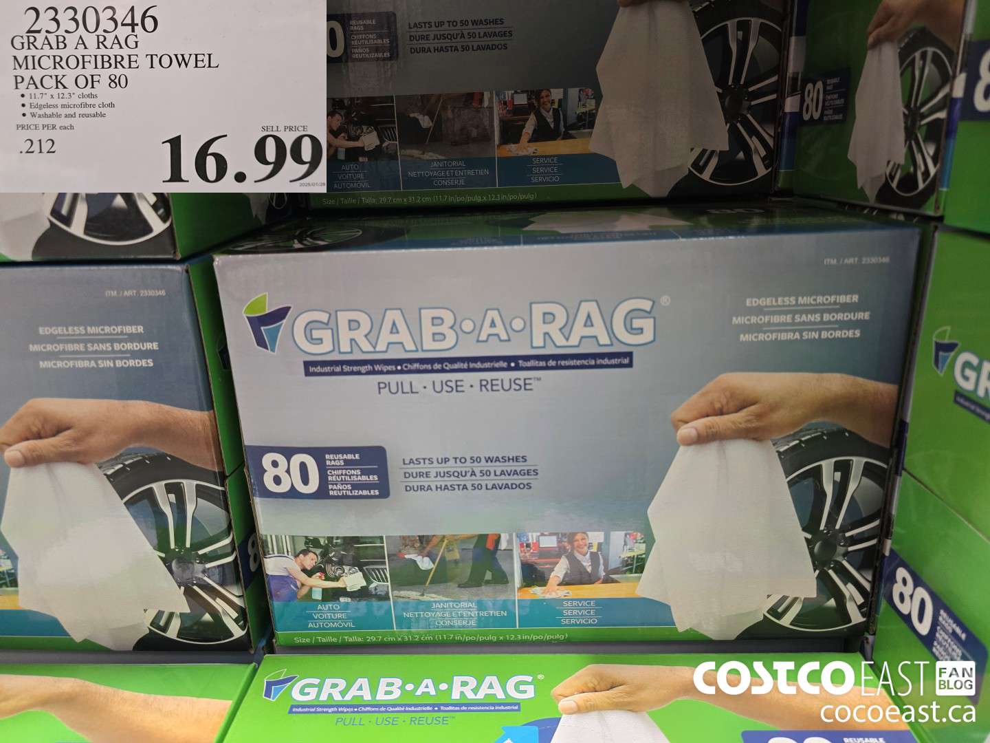 2330346 GRAB A RAG MICROFIBRE TOWEL PACK OF 80 $16.99