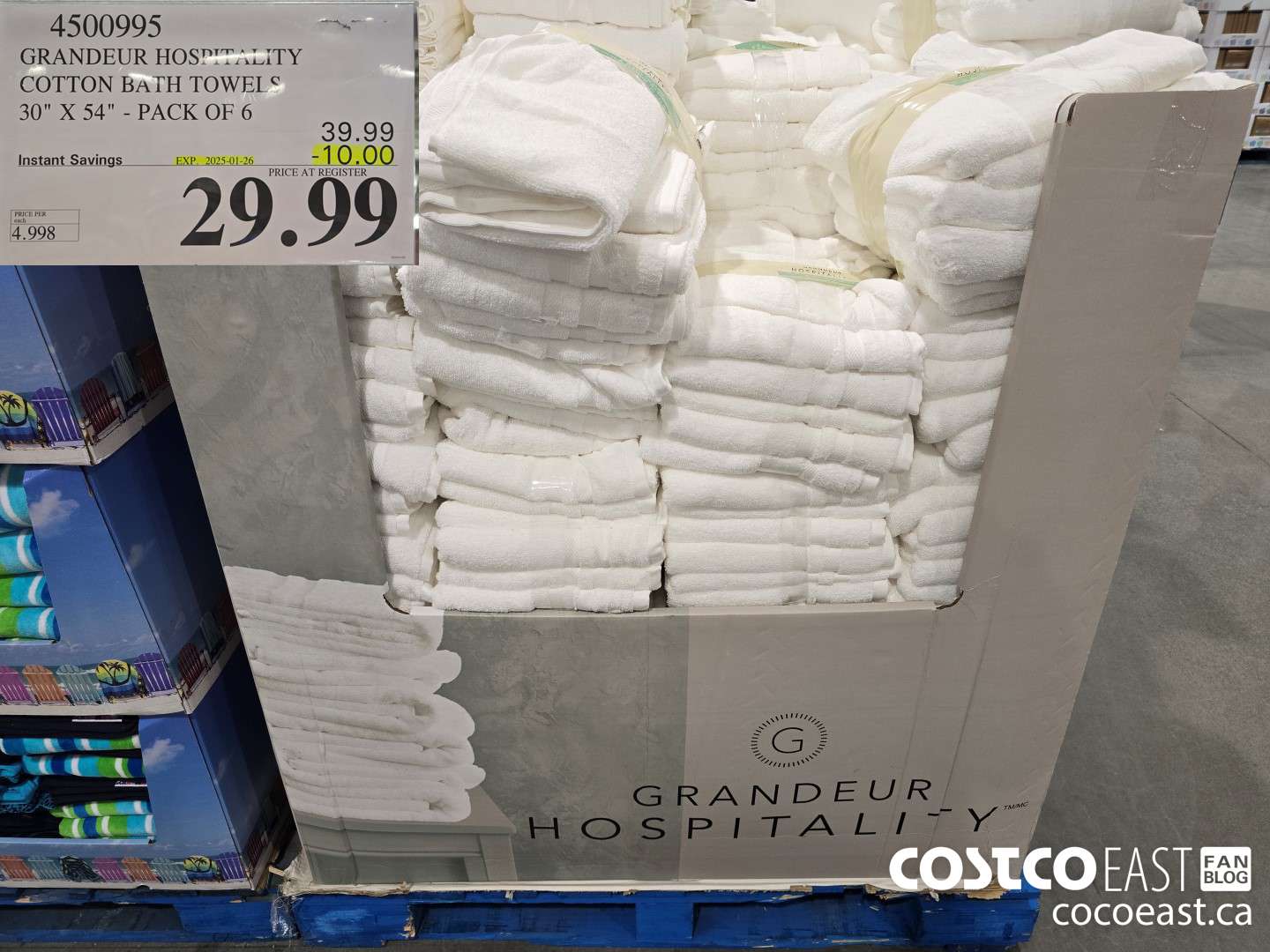 4500995 GRANDEUR HOSPITALITY COTTON BATH TOWELS 30