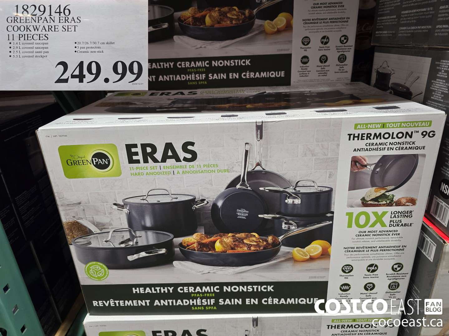1829146 GREENPAN ERAS COOKWARE SET 11 PIECES $249.99