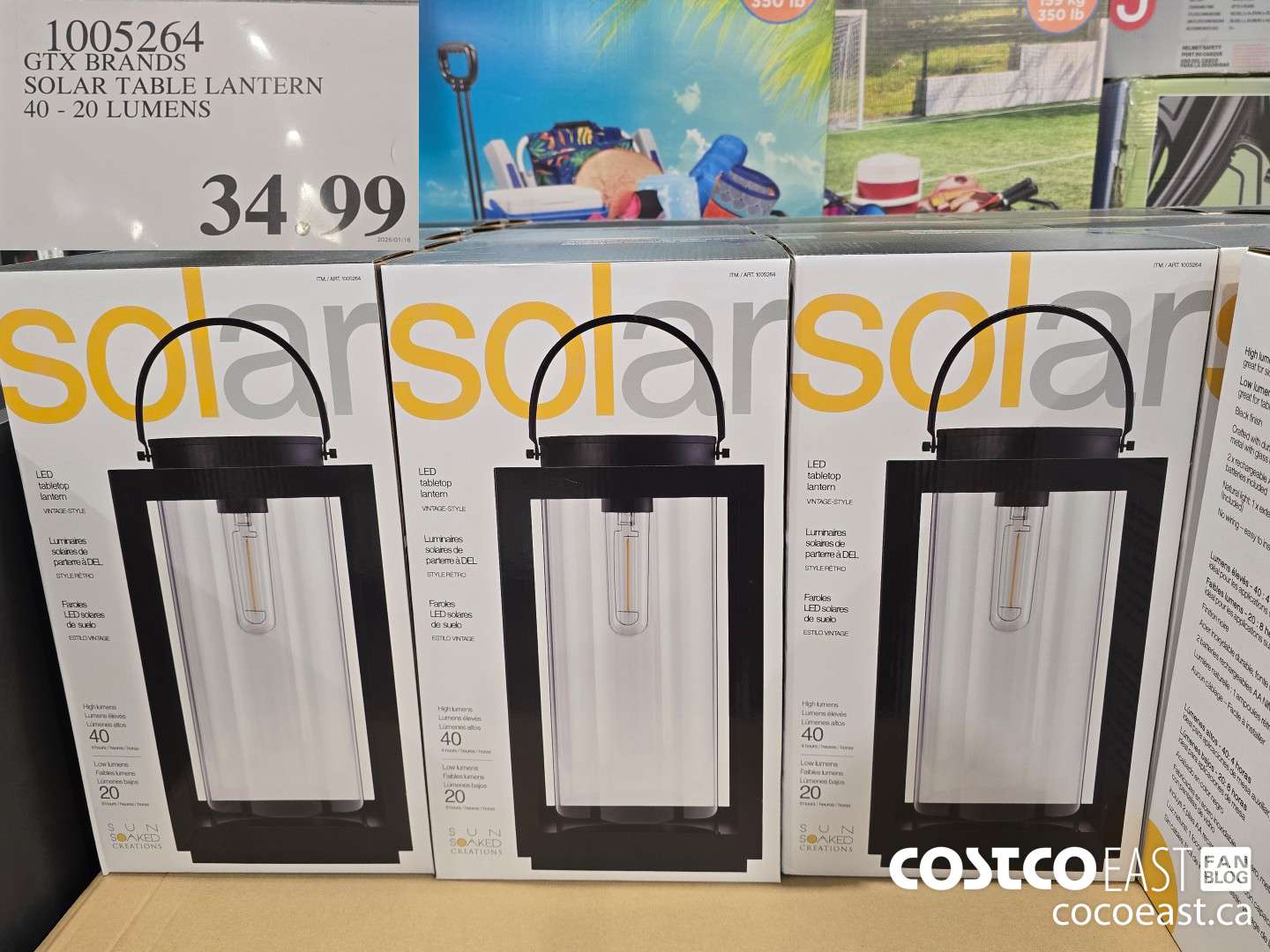 1005264 GTX BRANDS SOLAR TABLE LANTERN 40 - 20 LUMENS $34.99