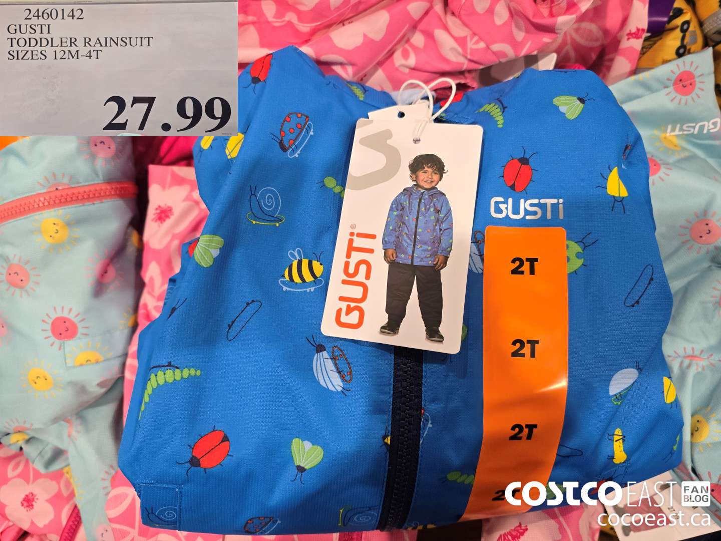 2460142 GUSTI TODDLER RAINSUIT SIZES 12M-4T $27.99