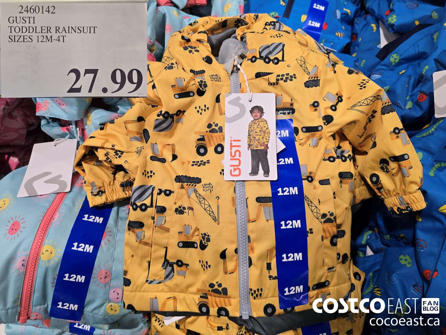 2460142 GUSTI TODDLER RAINSUIT SIZES 12M-4T $27.99