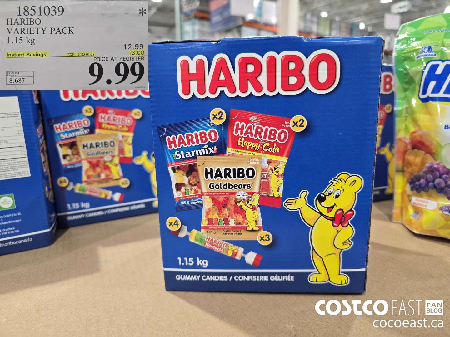 1851039 HARIBO VARIETY PACK 1.15 kg ($3.00 INSTANT SAVINGS EXPIRES ON 2025-01-28) $9.99