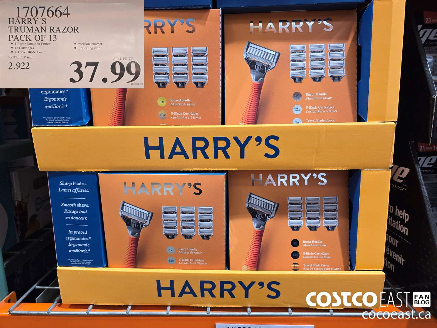 1707664 HARRY'S TRUMAN RAZOR PACK OF 13 $37.99