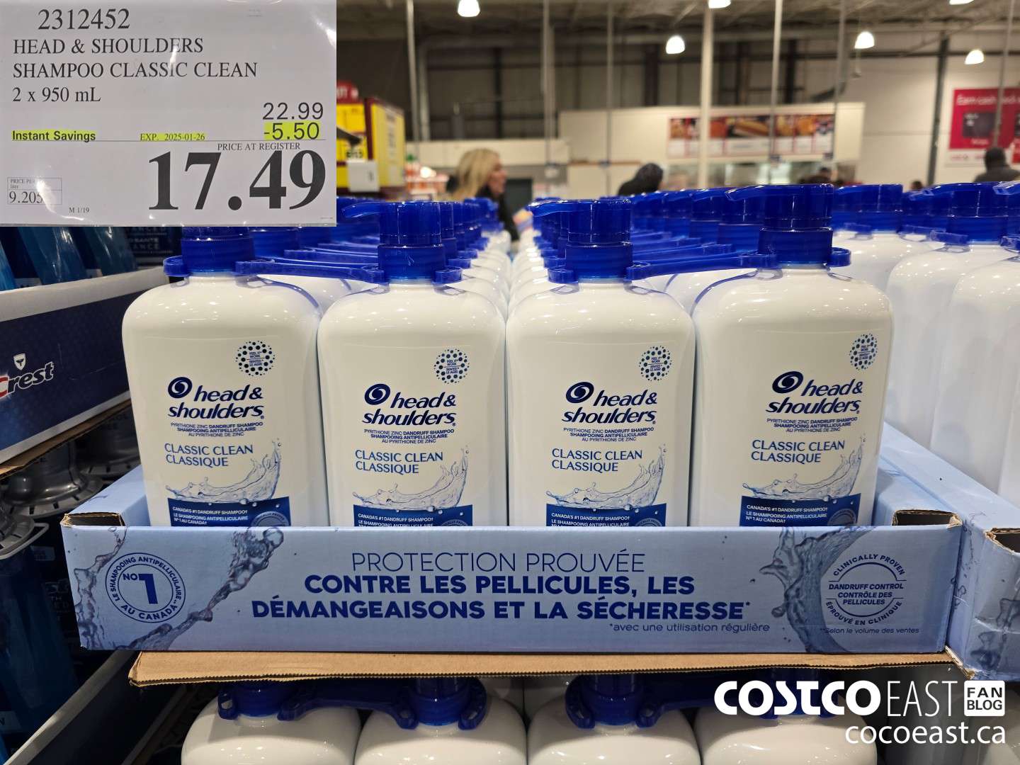 2312452 HEAD & SHOULDERS SHAMPOO CLASSIC CLEAN 2 X 950 ML ($5.50 INSTANT SAVINGS EXPIRES ON 2025-01-26) $17.49