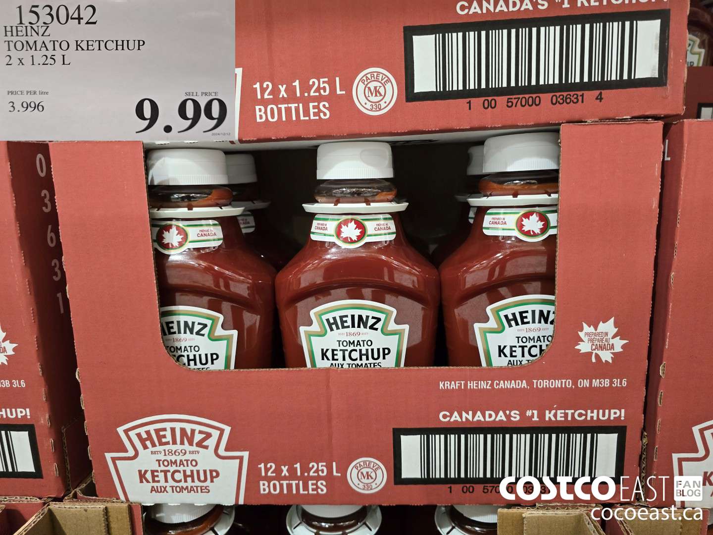 153042 HEINZ TOMATO KETCHUP 2 X 1.25 L $9.99