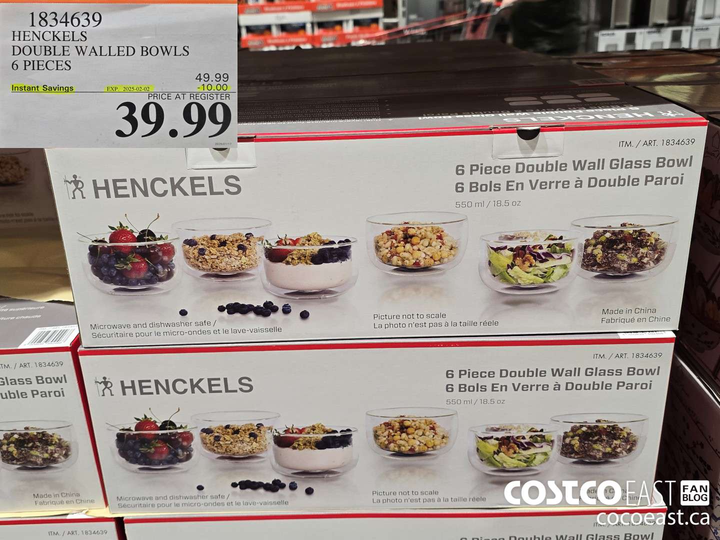 1834639 HENCKELS DOUBLE WALLED BOWLS 6 PIECES ($10.00 INSTANT SAVINGS EXPIRES ON 2025-02-02) $39.99