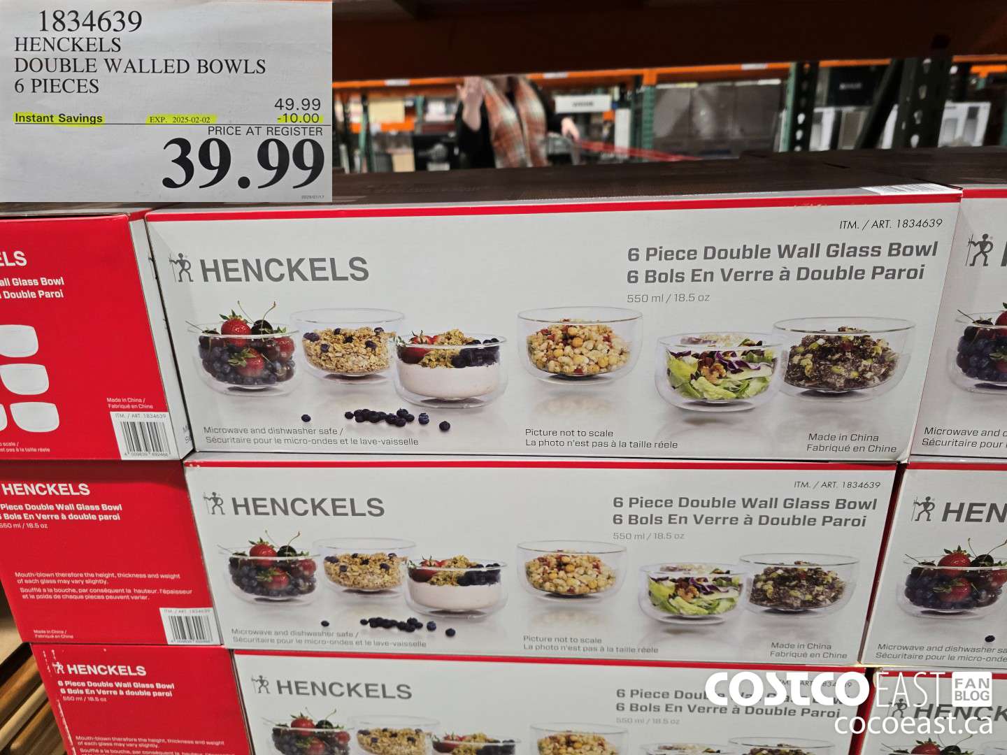 1834639 HENCKELS DOUBLE WALLED BOWLS 6 PIECES ($10.00 INSTANT SAVINGS EXPIRES ON 2025-02-02) $39.99