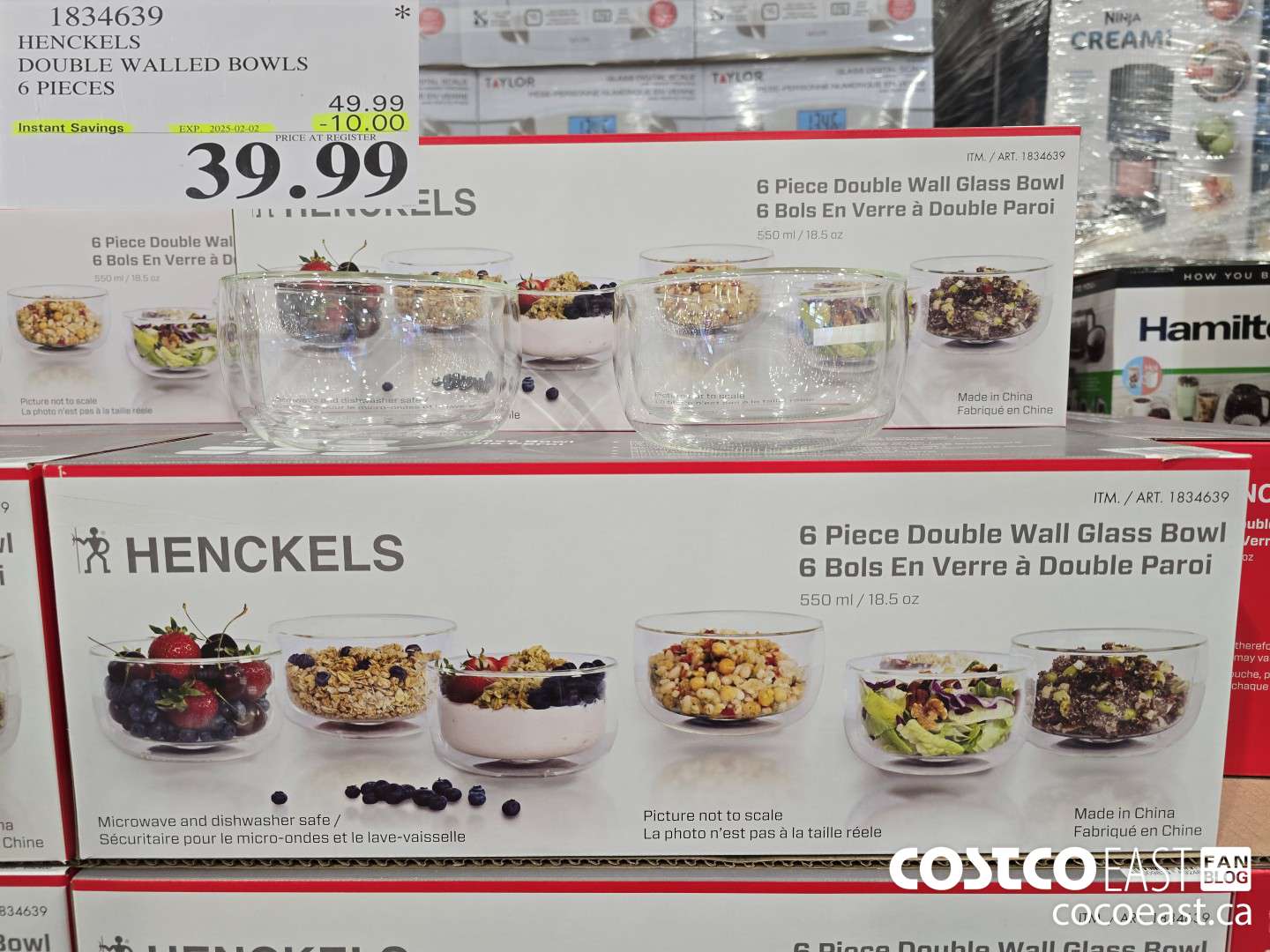 1834639 HENCKELS DOUBLE WALLED BOWLS 6 PIECES ($10.00 INSTANT SAVINGS EXPIRES ON 2025-02-02) $39.99