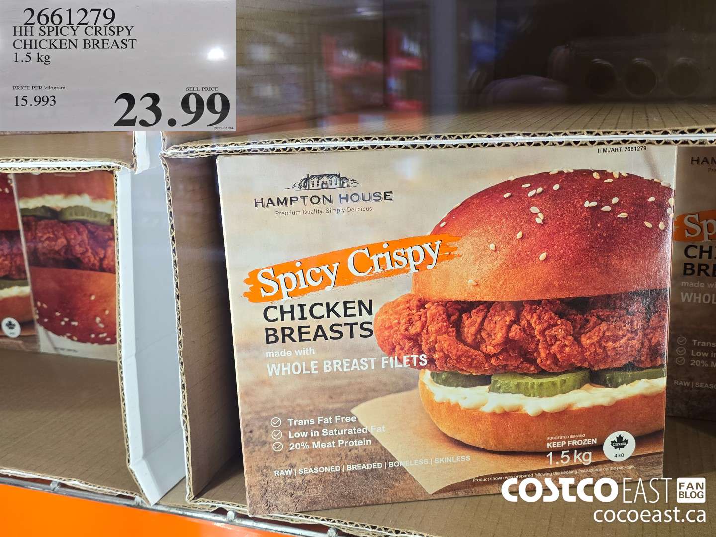 2661279 HH SPICY CRISPY CHICKEN BREAST 1.5 kg $23.99