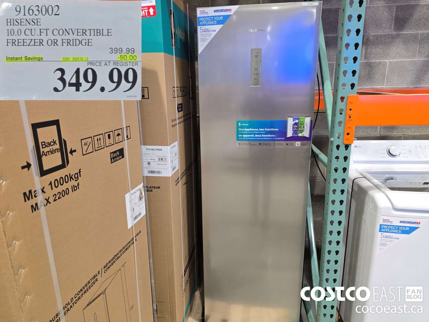 9163002 HISENSE 10.0 CU.FT CONVERTIBLE FREEZER OR FRIDGE ($50.00 INSTANT SAVINGS EXPIRES ON 2025-01-12) $349.99