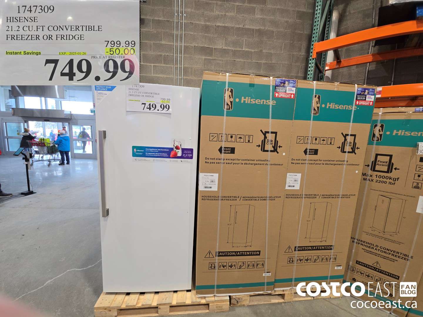 1747309 HISENSE 21.2 CU.FT CONVERTIBLE FREEZER OR FRIDGE ($50.00 INSTANT SAVINGS EXPIRES ON 2025-01-26) $749.99