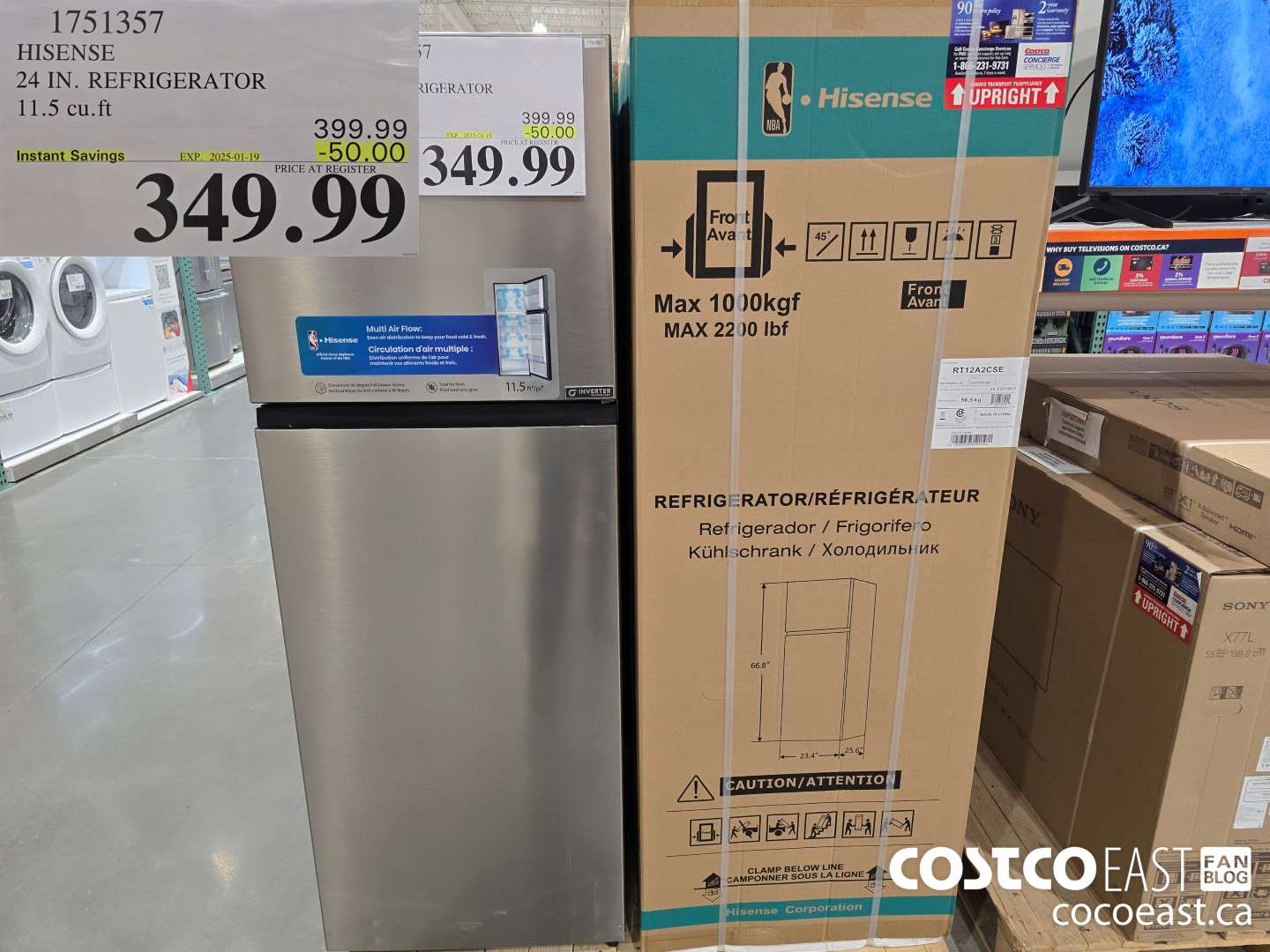 1751357 HISENSE 24 IN. REFRIGERATOR 11.5 cu.ft ($50.00 INSTANT SAVINGS EXPIRES ON 2025-01-19) $349.99