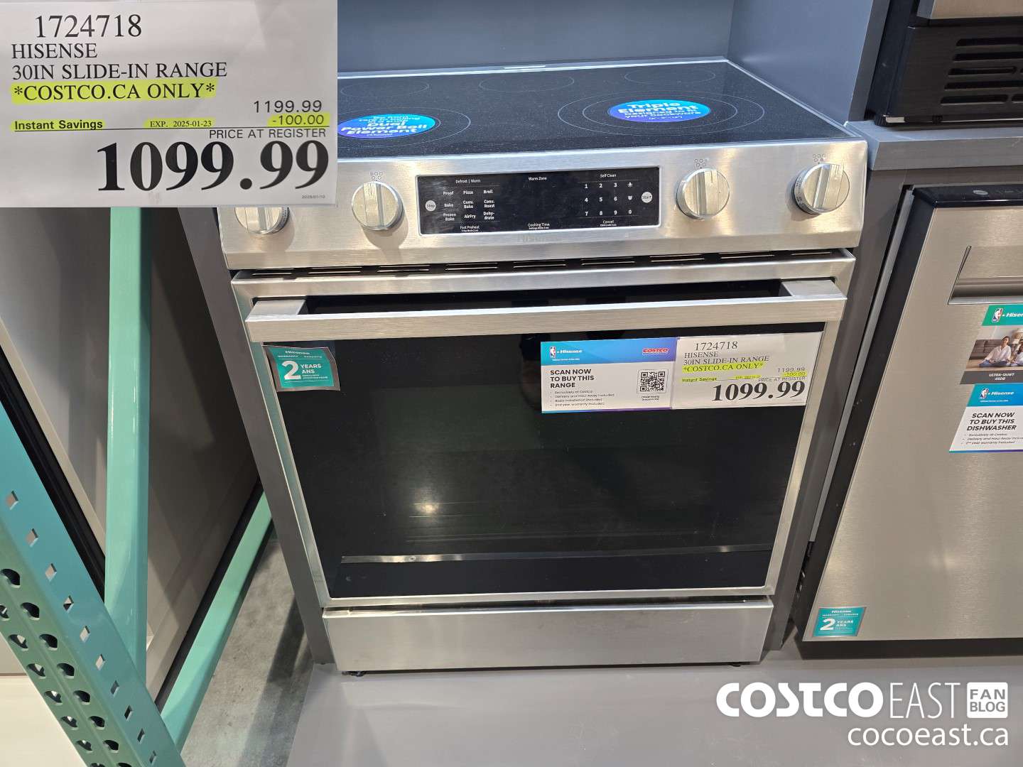 1724718 HISENSE 30IN SLIDE-IN RANGE *COSTCO.CA ONLY* ($100.00 INSTANT SAVINGS EXPIRES ON 2025-01-23) $1099.99