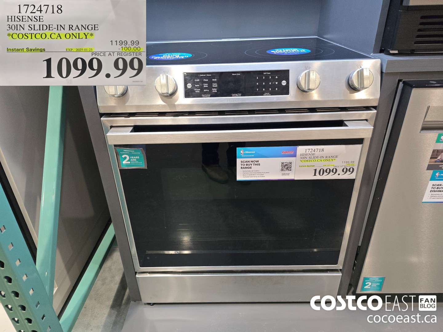 1724718 HISENSE 30IN SLIDE-IN RANGE *COSTCO.CA ONLY* ($100.00 INSTANT SAVINGS EXPIRES ON 2025-01-23) $1099.99