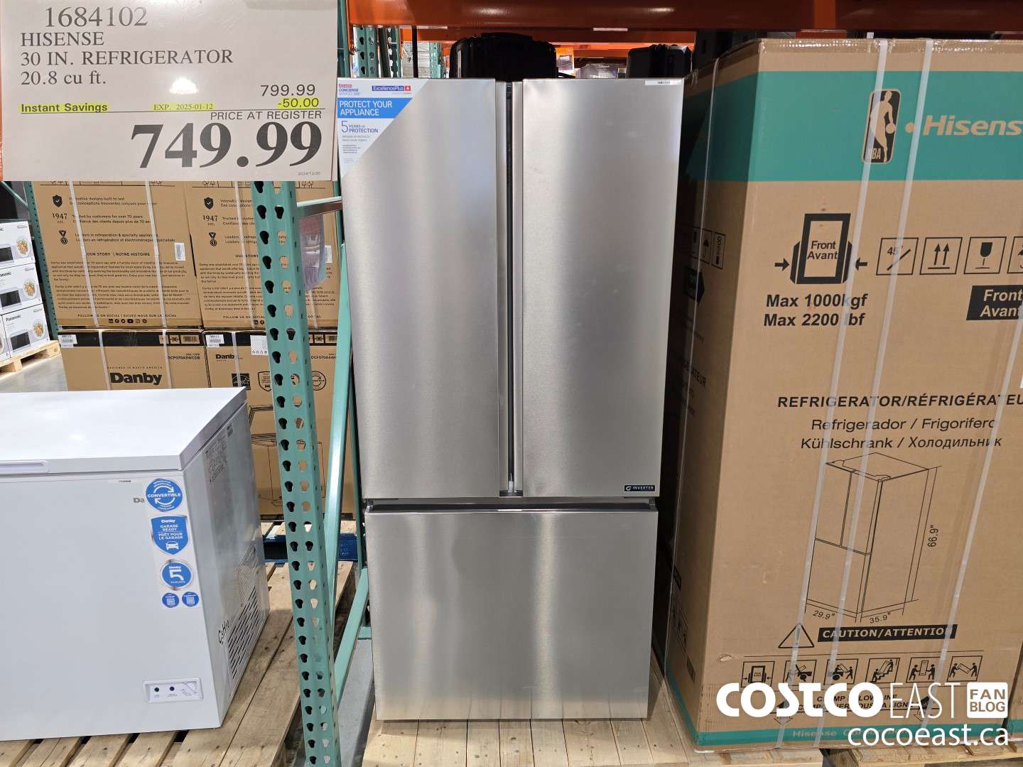 1684102 HISENSE 30 IN. REFRIGERATOR 20.8 CUFT ($50.00 INSTANT SAVINGS EXPIRES ON 2024-01-12) $749.99