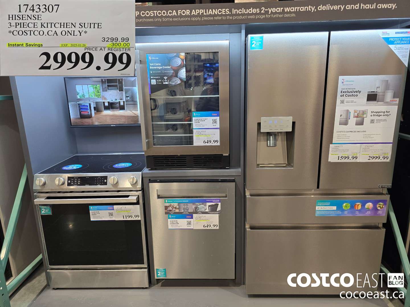 1743307 HISENSE 3-PIECE KITCHEN SUITE *COSTCO.CA ONLY* ($300.00 INSTANT SAVINGS EXPIRES ON 2025-01-26) $2999.99