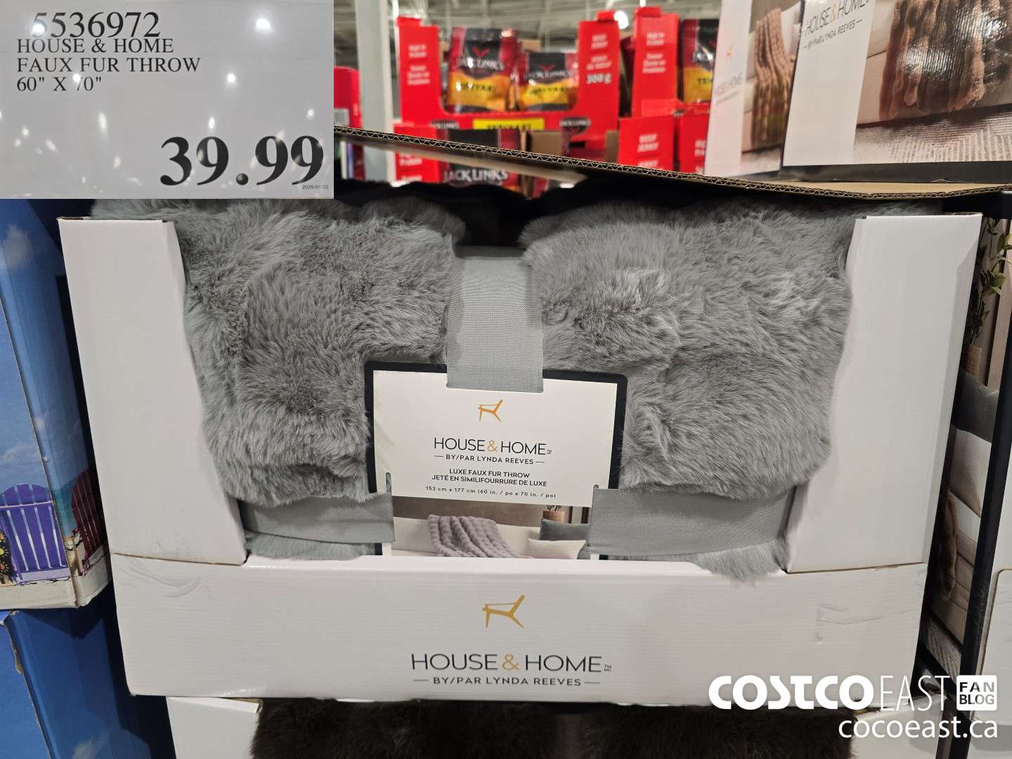 5536972 HOUSE & HOME FAUX FUR THROW 60