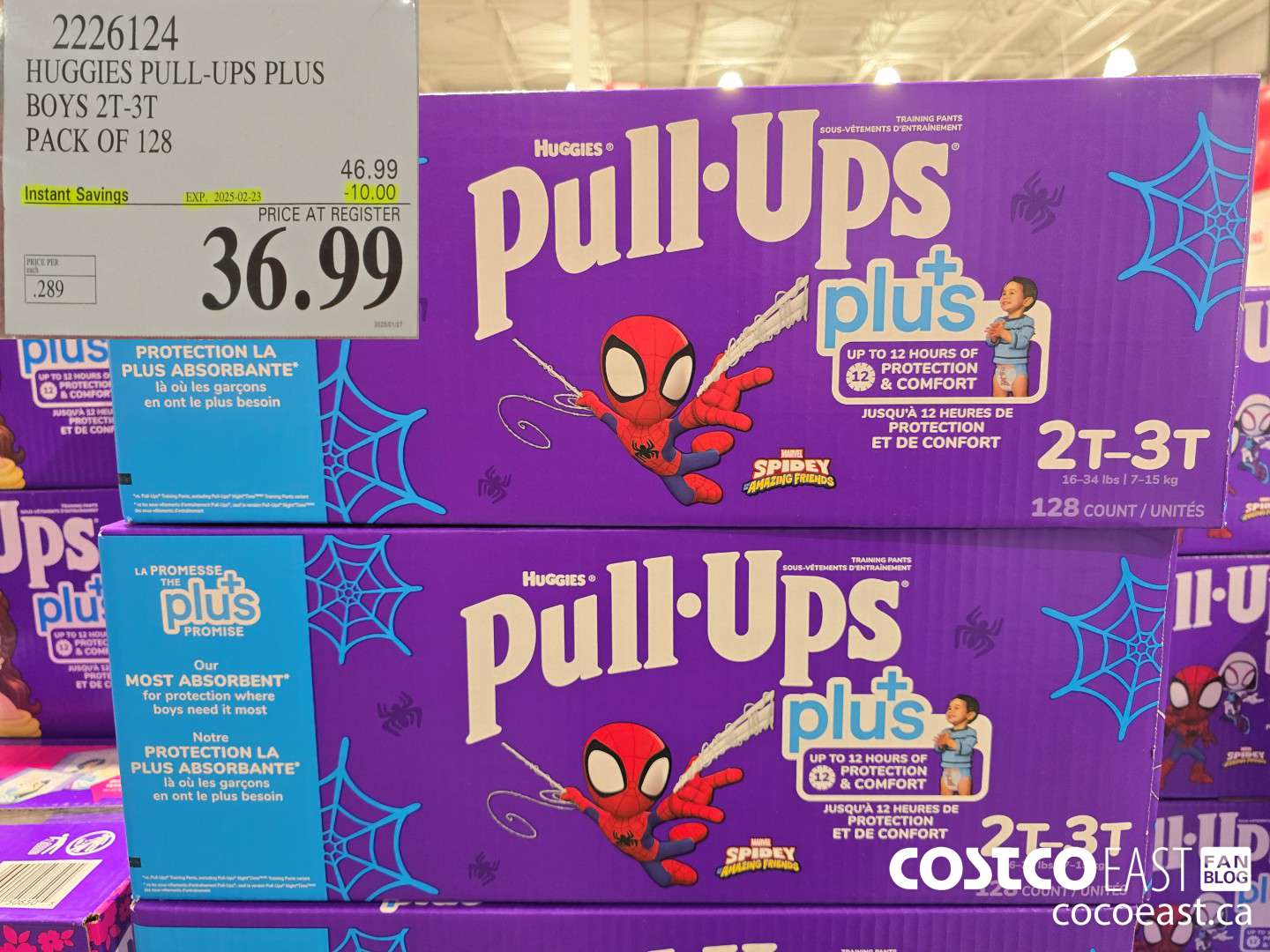 2226124 HUGGIES PULL-UPS PLUS BOYS 2T-3T PACK OF 128 ($10.00 INSTANT SAVINGS EXPIRES ON 2025-02-23) $36.99