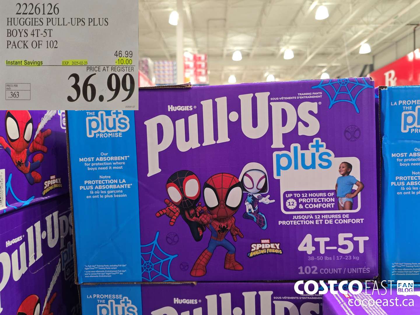 2226126 HUGGIES PULL-UPS PLUS BOYS 4T-5T PACK OF 102 ($10.00 INSTANT SAVINGS EXPIRES ON 2025-02-23) $36.99