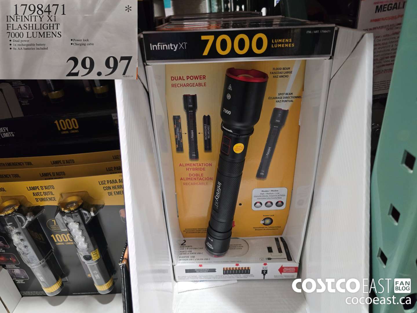 1798471 INFINITY XL FLASHLIGHT 7000 LUMENS $29.97