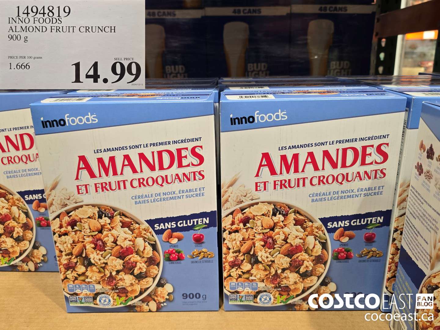 1494819 INNO FOODS ALMOND FRUIT CRUNCH 900 g $14.99