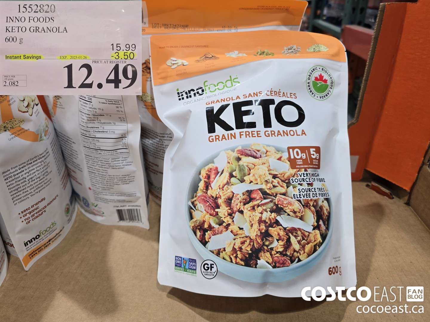 1552820 INNO FOODS KETO GRANOLA 600 G ($3.50 INSTANT SAVINGS EXPIRES ON 2025-01-26) $12.49