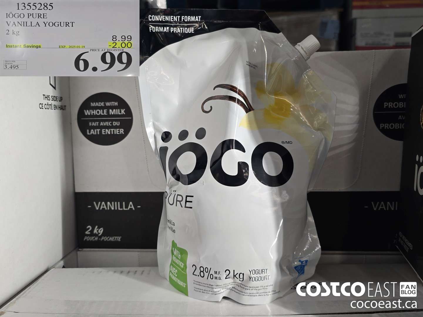 1355285 IOGO PURE VANILLA YOGURT 2 kg ($2.00 INSTANT SAVINGS EXPIRES ON 2025-01-19) $6.99