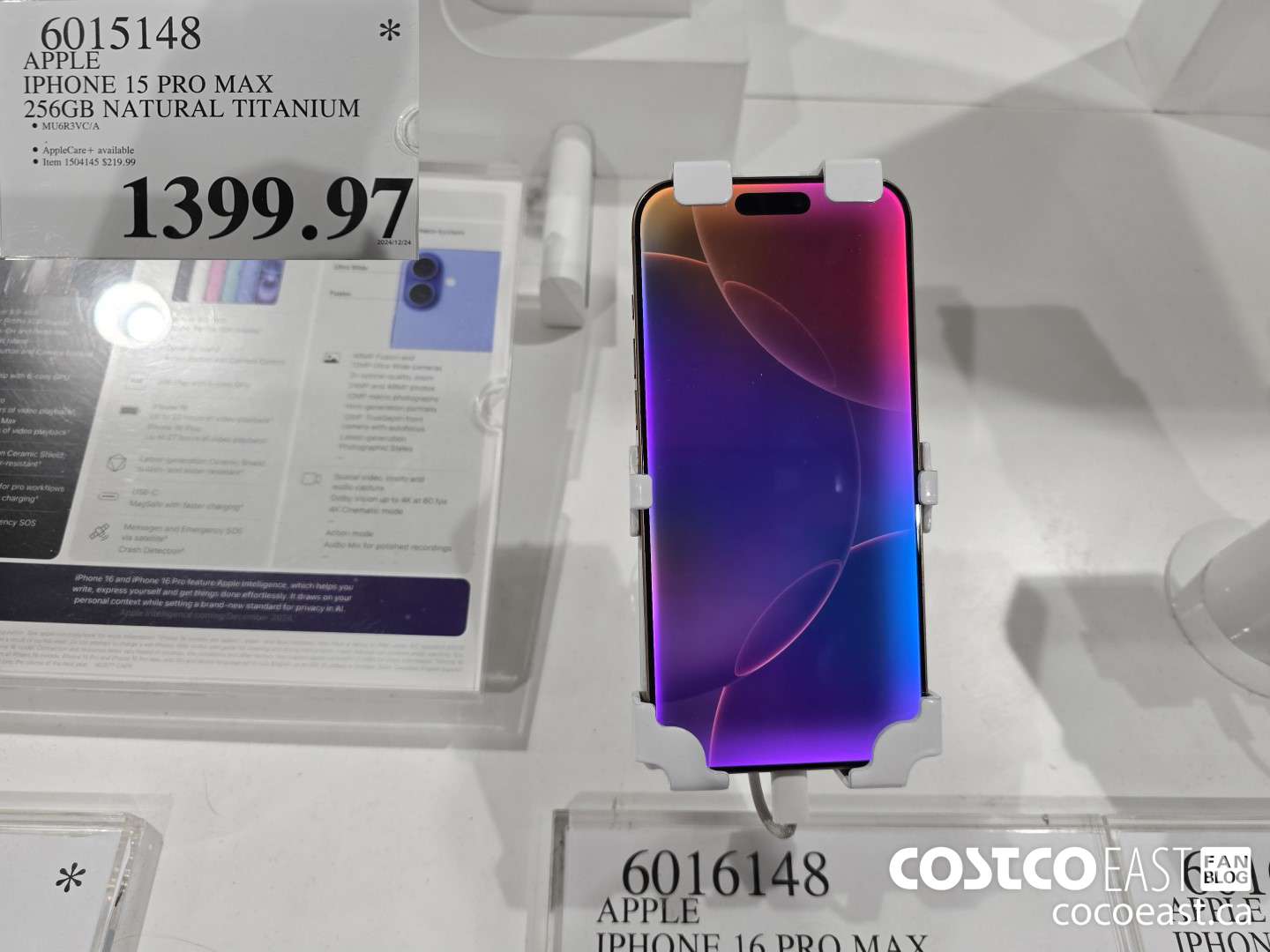 6015148 IPHONE 15 PRO MAX 256GB NATURAL TITANIUM $1399.97