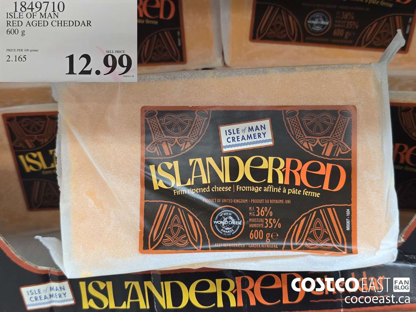 1849710 ISLE OF MAN RED AGED CHEDDAR 600 g $12.99