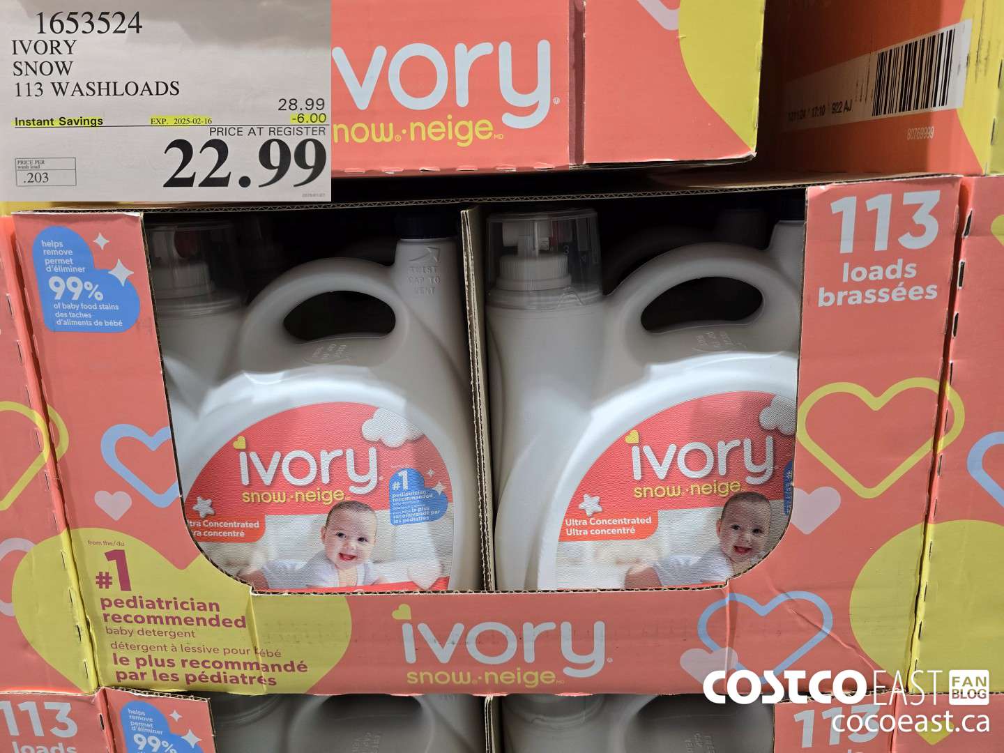 1653524 IVORY SNOW 113 washloads ($6.00 INSTANT SAVINGS EXPIRES ON 2025-02-16) $22.99