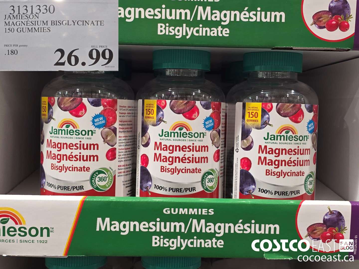 3131330 JAMIESON MAGNESIUM BISGLYCINATE 150 GUMMIES $26.99