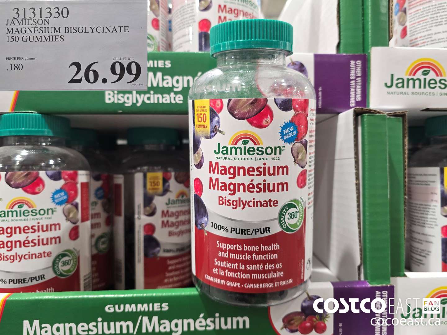 3131330 JAMIESON MAGNESIUM BISGLYCINATE 150 GUMMIES $26.99