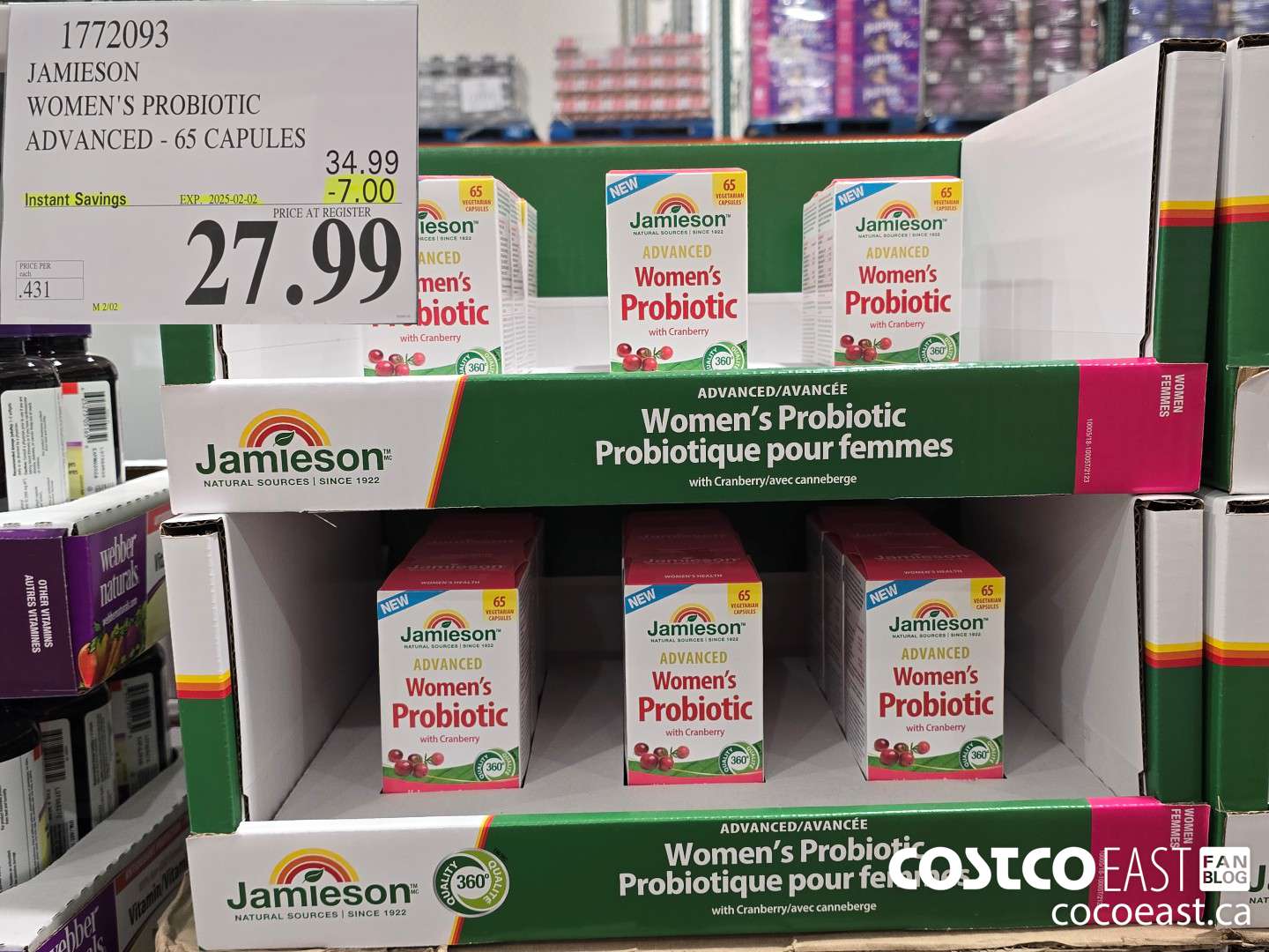 1772093 JAMIESON WOMEN'S PROBIOTIC ADVANCED - 65 CAPULES ($7.00 INSTANT SAVINGS EXPIRES ON 2025-02-02) $27.99