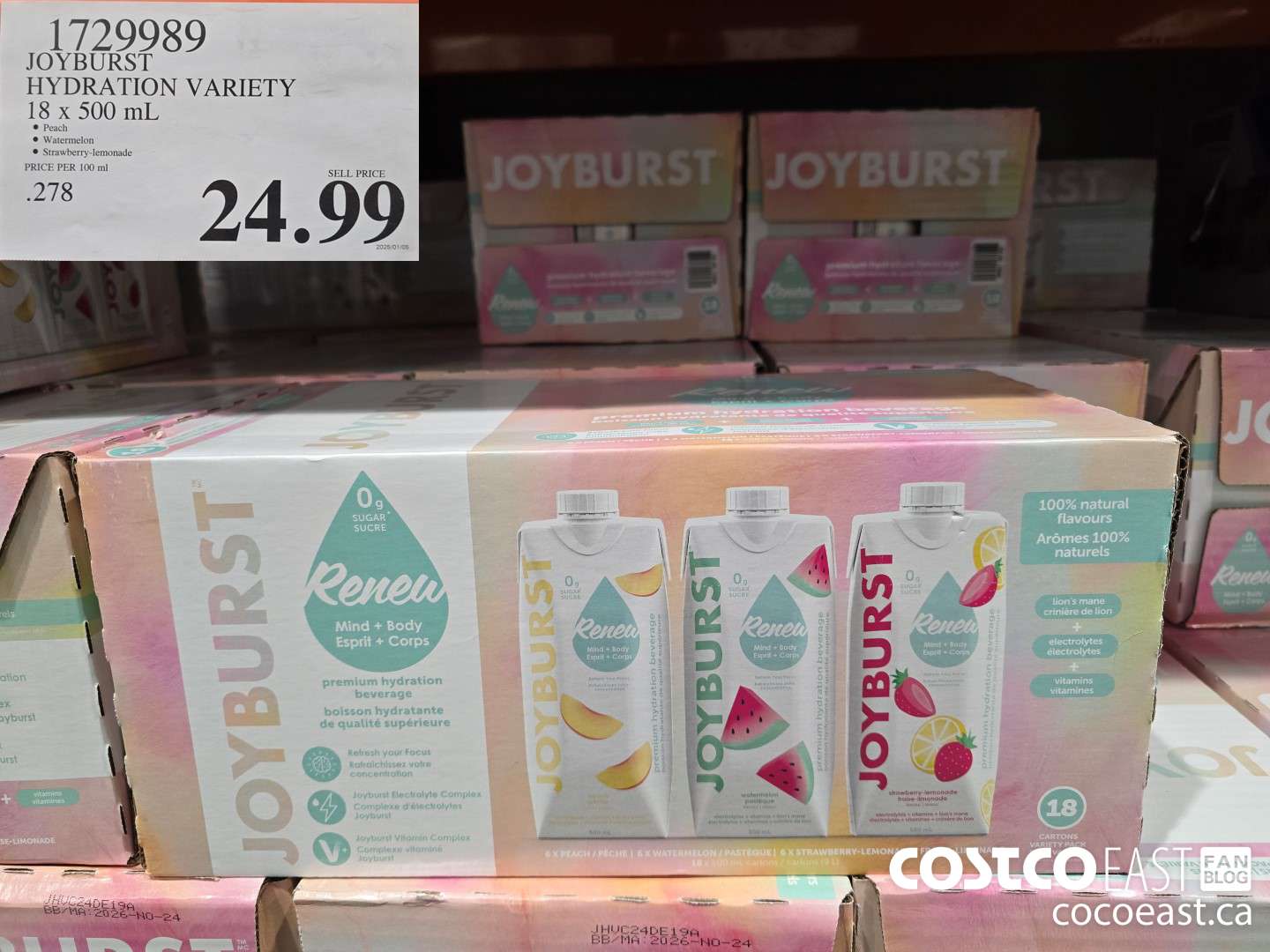 1729989 JOYBURST HYDRATION VARIETY 18 x 500 mL $24.99