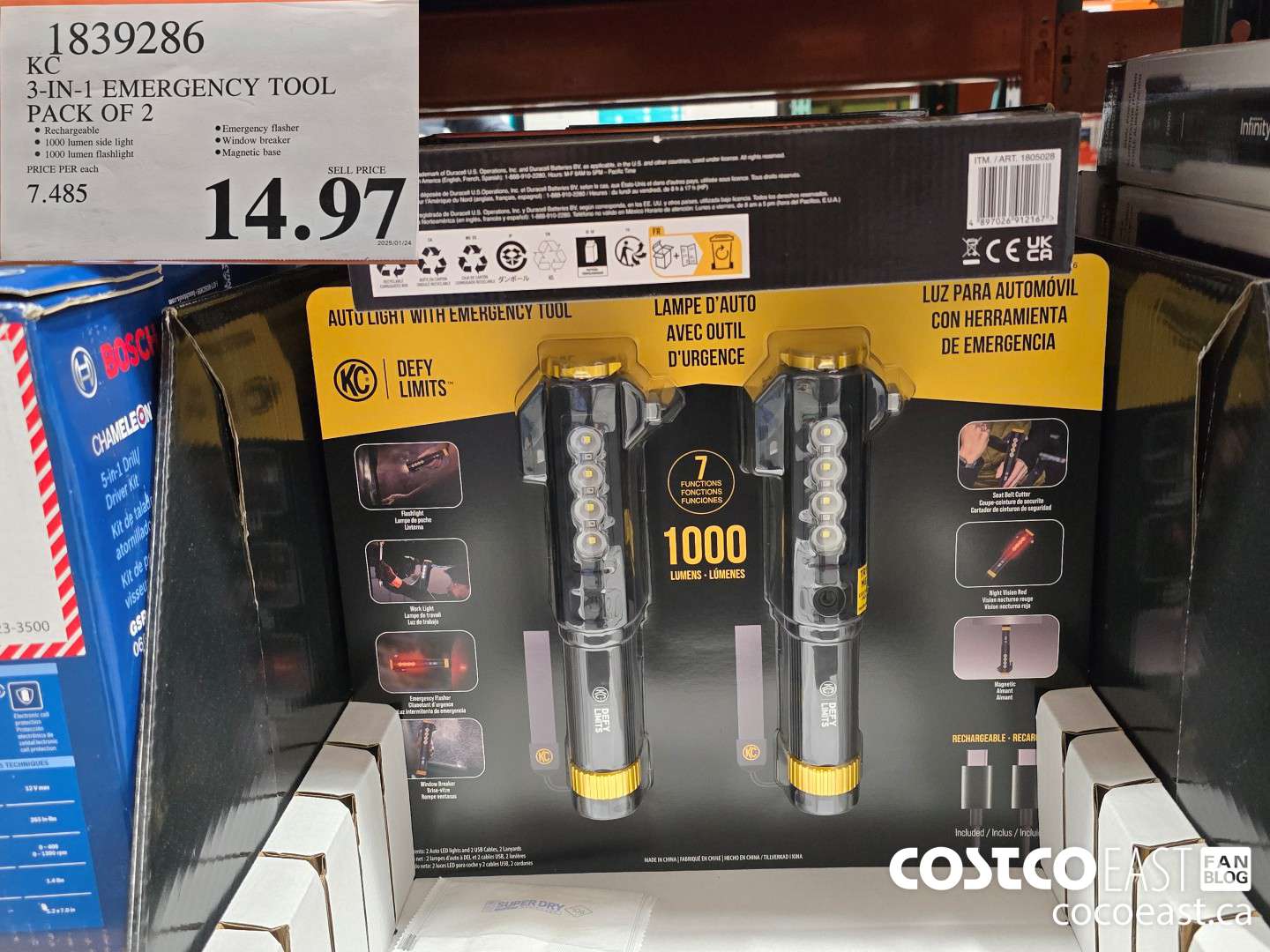 1839286 KC 3-IN-1 EMERGENCY TOOL PACK OF 2 $14.97