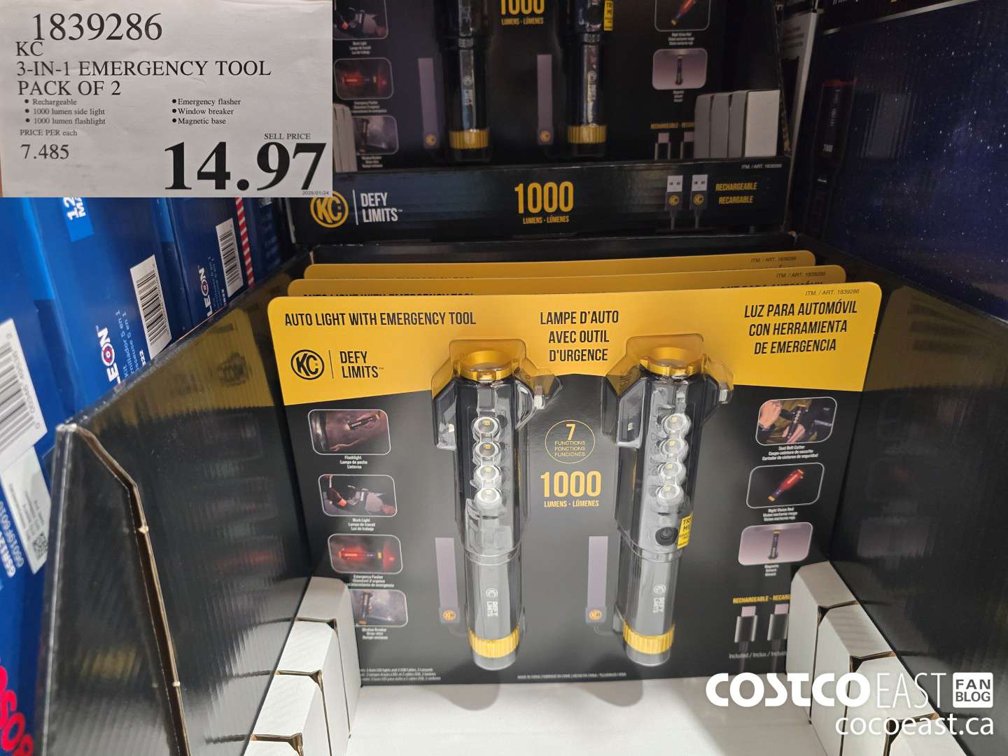 1839286 KC 3-IN-1 EMERGENCY TOOL PACK OF 2 $14.97