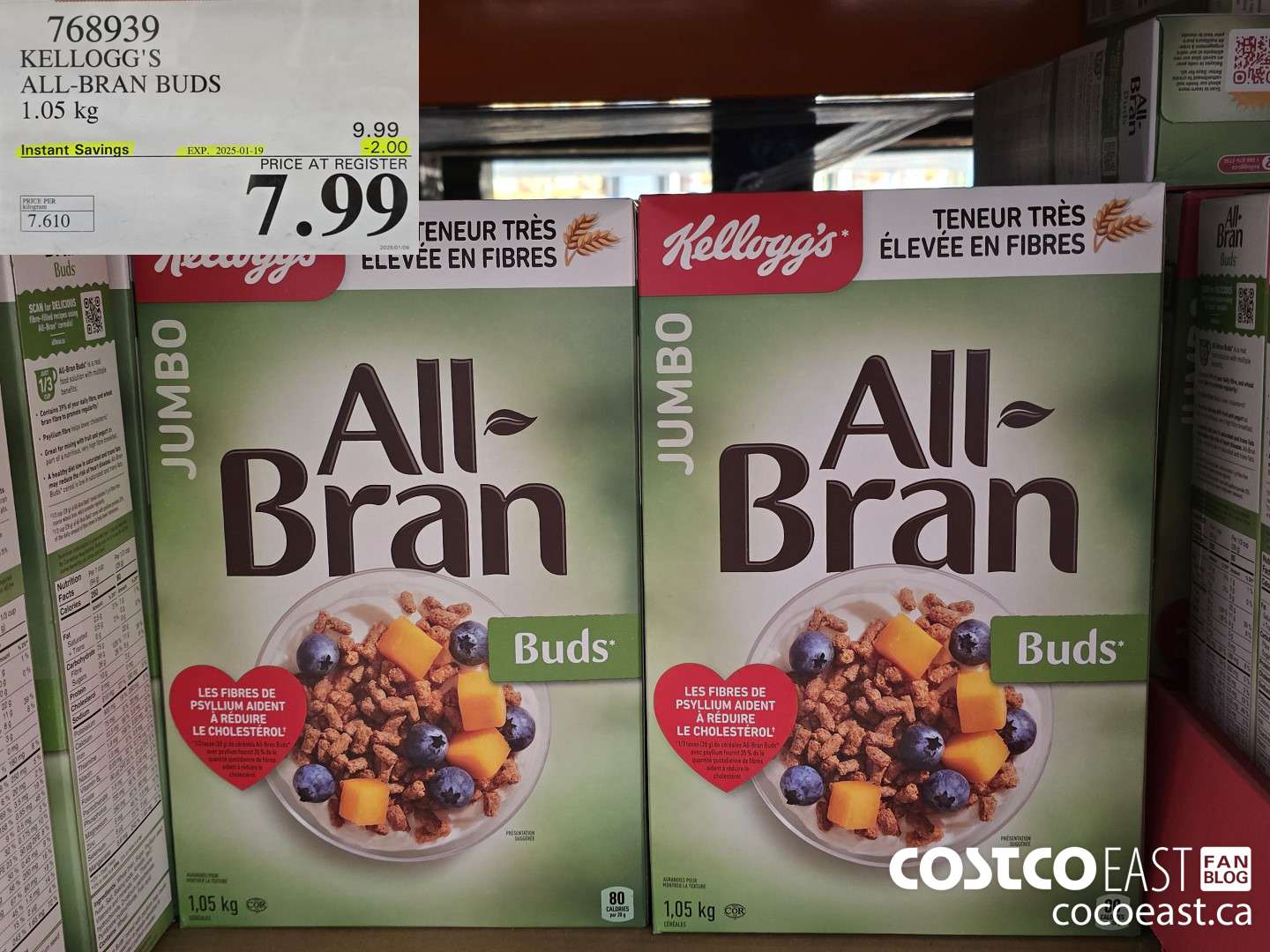 768939 KELLOGG'S ALL-BRAN BUDS 1.05 kg ($2.00 INSTANT SAVINGS EXPIRES ON 2025-01-19) $7.99