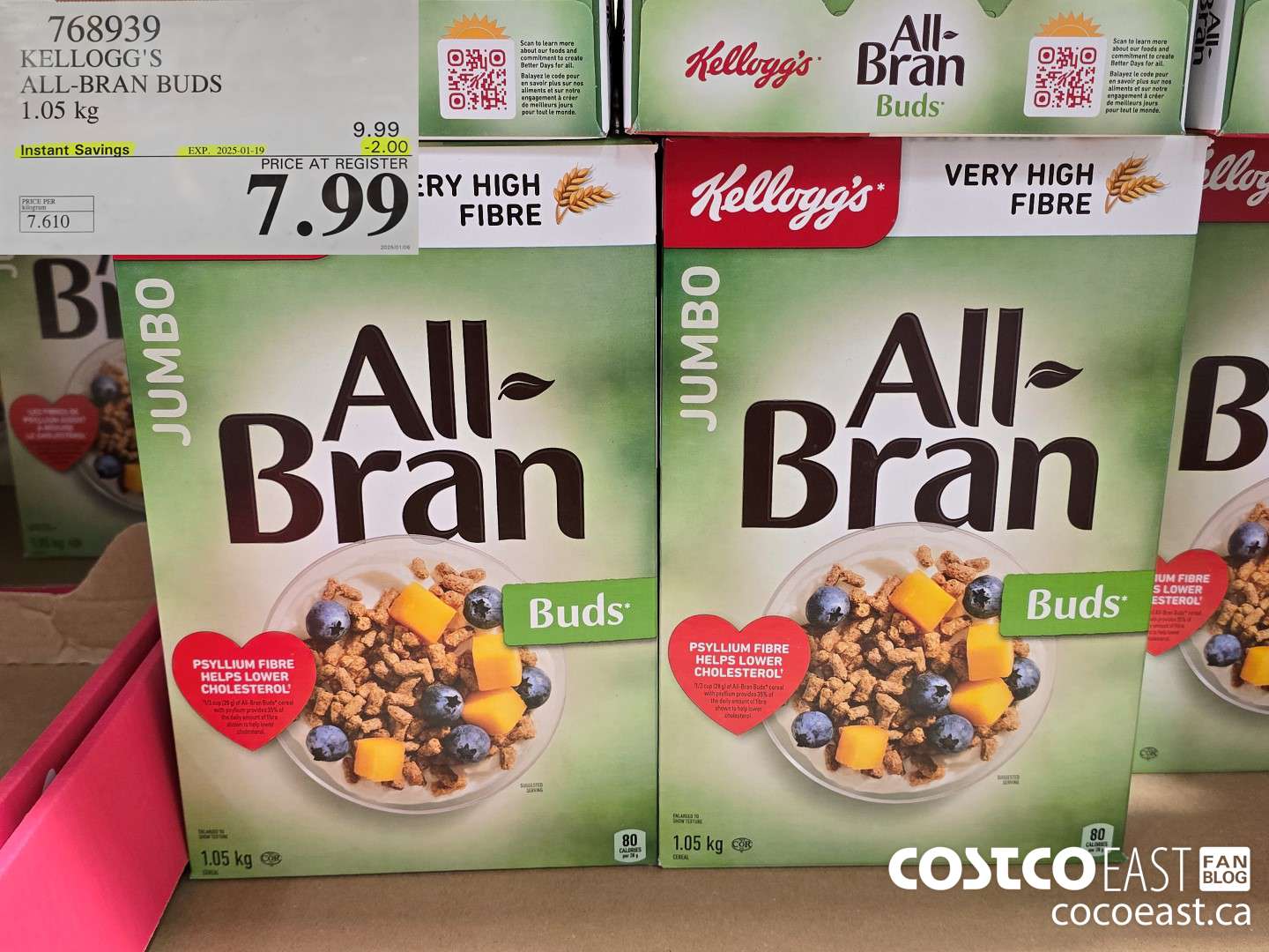 768939 KELLOGG'S ALL-BRAN BUDS 1.05 kg ($2.00 INSTANT SAVINGS EXPIRES ON 2025-01-19) $7.99